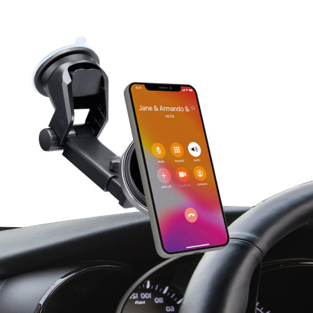SBS TESUPMAGEXTWIR15W Telescopic Smartphone Holder with Wireless Charger, MagSafe Compatible, for Windshield and Dashboard -