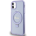 Kryt Guess Ring Stand Script Glitter pro iPhone 11 / XR - fialová