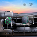 Držák do auta Wozinsky WCT5-Q6S2Y s indukční nabíječkou Qi/MagSafe 15W do mřížky ventilace s ventilátorem - černý