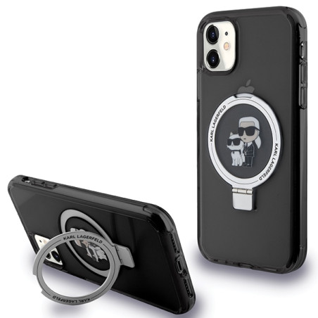 Kryt Karl Lagerfeld RING STAND iPhone 11 / XR - černý