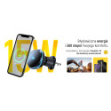 Wozinsky WCT5-Q6S2Y Car Holder with Qi/MagSafe 15W Inductive Charger for Ventilation Grill with Fan - Black