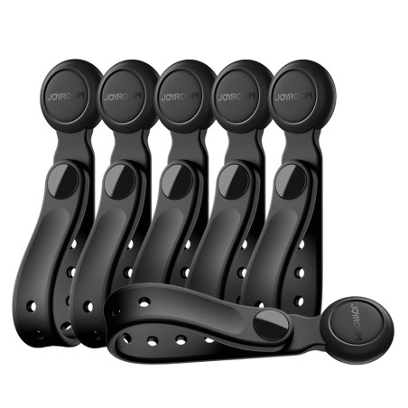 Organizér kabelů Joyroom JR-ZS422 silikonová páska s magnetem, sada 6 ks - černý