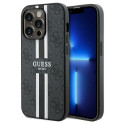 Kryt Guess 4G Printed Stripes MagSafe iPhone 15 Pro Max černý
