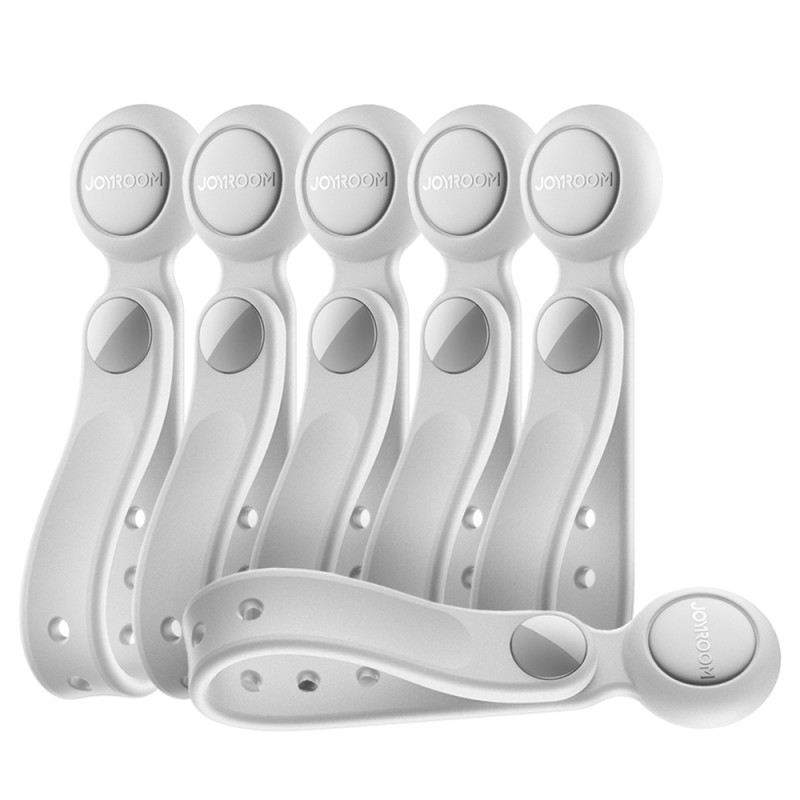 Organizér kabelů Joyroom JR-ZS422 silikonová páska s magnetem, sada 6 ks - bílý
