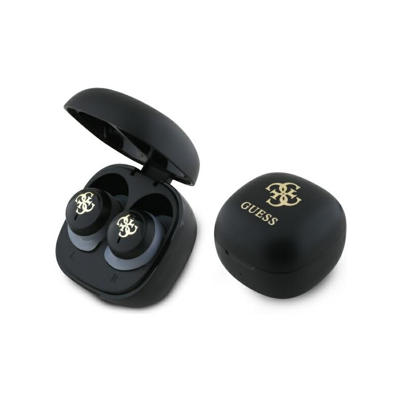Guess Bluetooth headphones GUTWSJ144ESK TWS + docking station black/black Iridescent 4G Printed Logo