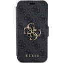 Kryt Guess 4G METAL LOGO pro iPhone 15 Pro - šedý