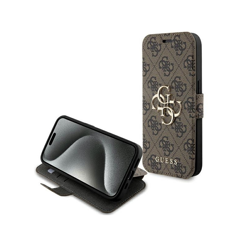 Kryt Guess 4G Metal Logo pro iPhone 15 Pro Max - hnědý