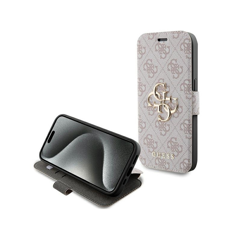 Kryt Guess 4G METAL LOGO pro iPhone 15 Pro Max - růžová