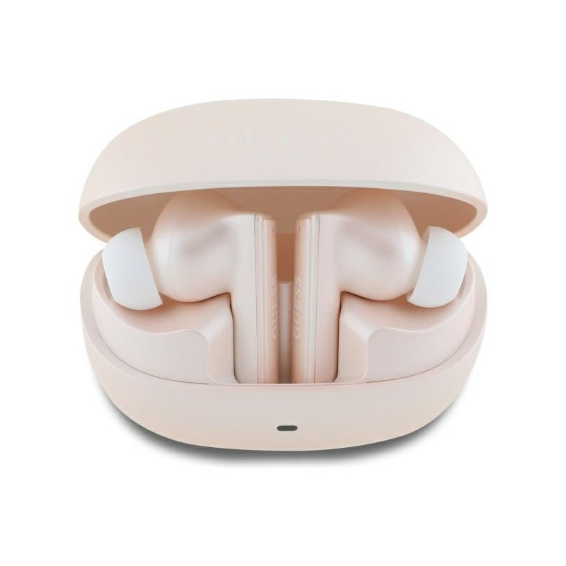 Guess Bluetooth Headphones GUTWST88MCTGP TWS + Docking Station Pink Capsule Printed Logo