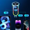 Joyroom rychlá autonabíječka 4v1 USB-A QC3.0 / 2× USB-C PD 150W černá (JR-CL21)