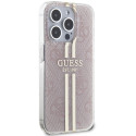 Kryt Guess IML 4G Gold Stripe pro iPhone 14 Pro Max - růžová