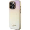 Kryt Guess SAFFIANO IRIDESCENT SCRIPT iPhone 14 Pro Max – zlatá