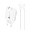 Nabíječka do sítě A6MaxL 20W USB-A USB-C s kabelem USB-C na Lightning 1 m - bílá