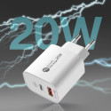 Nabíječka do sítě A6MaxL 20W USB-A USB-C s kabelem USB-C na Lightning 1 m - bílá