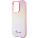 Pouzdro Guess SAFFIANO IRIDESCENT SCRIPT iPhone 14 Pro Max - pink