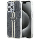 Kryt Guess IML 4G Gold Stripe iPhone 15 Pro - black