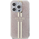 Kryt GUESS IML 4G Gold Stripe iPhone 15 Pro – růžová