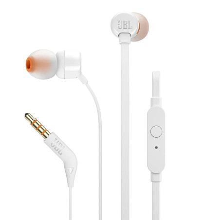 Sluchátka JBL T110 drátová do uší mini jack 3,5 mm - bílá