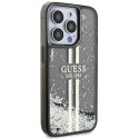 Kryt Guess LIQUID GLITTER GOLD STRIPES iPhone 15 Pro - black