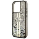 Kryt Guess LIQUID GLITTER GOLD STRIPES iPhone 15 Pro - black