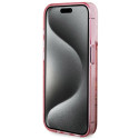 Kryt Guess Liquid Glitter Gold Stripes iPhone 15 Pro - pink