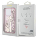 Kryt Guess Liquid Glitter Gold Stripes iPhone 15 Pro - pink
