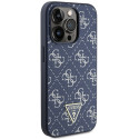 Kryt Guess 4G TRIANGLE METAL logo pro iPhone 15 Pro - modrý