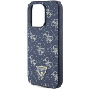 Kryt Guess 4G TRIANGLE METAL logo pro iPhone 15 Pro - modrý