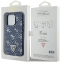 Kryt Guess 4G TRIANGLE METAL logo pro iPhone 15 Pro - modrý