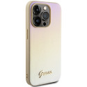 Kryt Guess SAFFIANO IRIDESCENT SCRIPT pro iPhone 15 Pro - zlatá