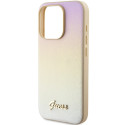 Kryt Guess SAFFIANO IRIDESCENT SCRIPT pro iPhone 15 Pro - zlatá