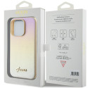 Kryt Guess SAFFIANO IRIDESCENT SCRIPT pro iPhone 15 Pro - zlatá