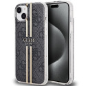 Kryt Guess IML 4G Gold Stripe pro iPhone 15 Plus - black