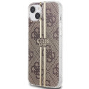Kryt Guess IML 4G Gold Stripe pro iPhone 15 Plus - hnědý