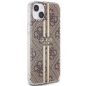 Kryt Guess IML 4G Gold Stripe pro iPhone 15 Plus - hnědý