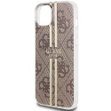 Kryt Guess IML 4G Gold Stripe pro iPhone 15 Plus - hnědý