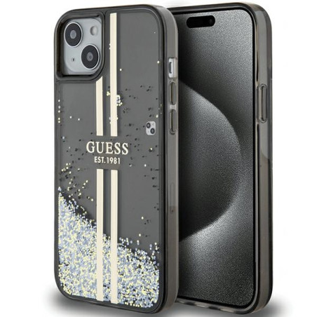 Kryt Guess LIQUID GLITTER GOLD STRIPES iPhone 15 Plus