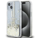 Kryt Guess Liquid Glitter Gold Stripes iPhone 15 Plus/14 Plus - transp