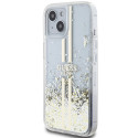 Kryt Guess Liquid Glitter Gold Stripes iPhone 15 Plus/14 Plus - transp