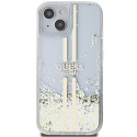 Kryt Guess Liquid Glitter Gold Stripes iPhone 15 Plus/14 Plus - transp