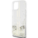 Kryt Guess Liquid Glitter Gold Stripes iPhone 15 Plus/14 Plus - transp