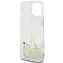Kryt Guess Liquid Glitter Gold Stripes iPhone 15 Plus/14 Plus - transp