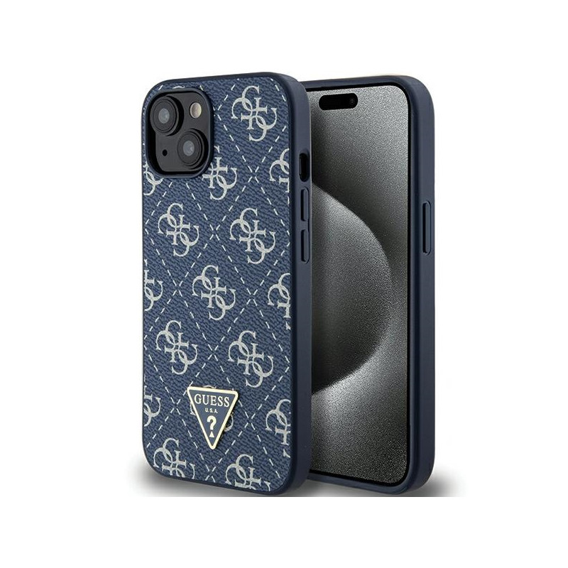 Kryt Guess 4G Triangle Metal Logo pro iPhone 15 Plus / 14 Plus - modrý