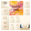 Yaber L2 Plus LCD FullHD 1080p Multimedia Projector with JBL Speakers - Beige