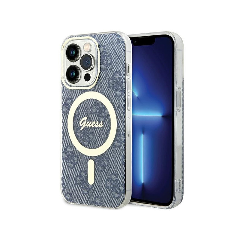Kryt Guess IML 4G MagSafe pro iPhone 15 Pro - modrý