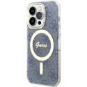 Kryt Guess IML 4G MagSafe iPhone 15 Pro - modrý