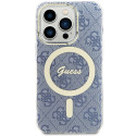 Kryt Guess IML 4G MagSafe iPhone 15 Pro - modrý