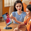 Stojánek Wozinsky WRS-DSY84SS na tablet, otočný o 360°, hliníkový - šedý