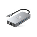 Hub Tech-Protect HB05 9v1 USB-C + USB2.0 + USB3.0 + HDMI 4K 60HZ + SD / TF + PD100W + RJ45 - šedý