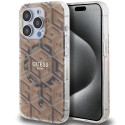 Kryt Guess IML GCUBE pro iPhone 15 Pro - hnědý
